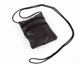 medium leather neck bag
